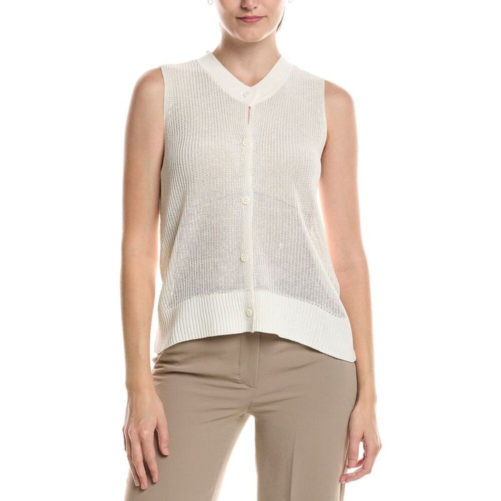 Eileen Fisher Womens  Silk-Blend Vest, White